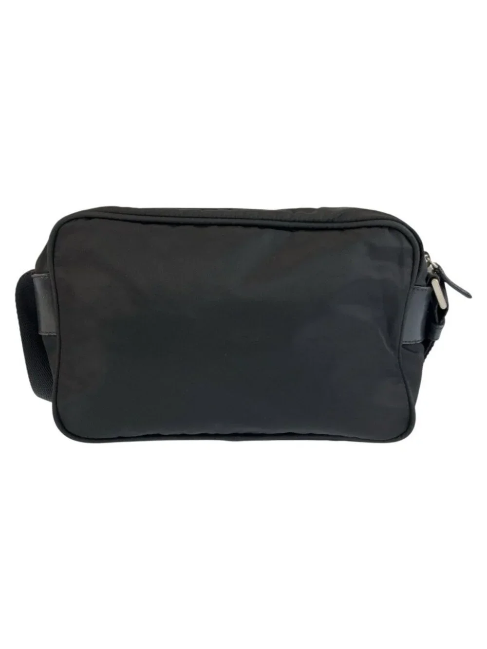 Prada Tessuto Black Silver Nylon Shoulder Bag Pochette
